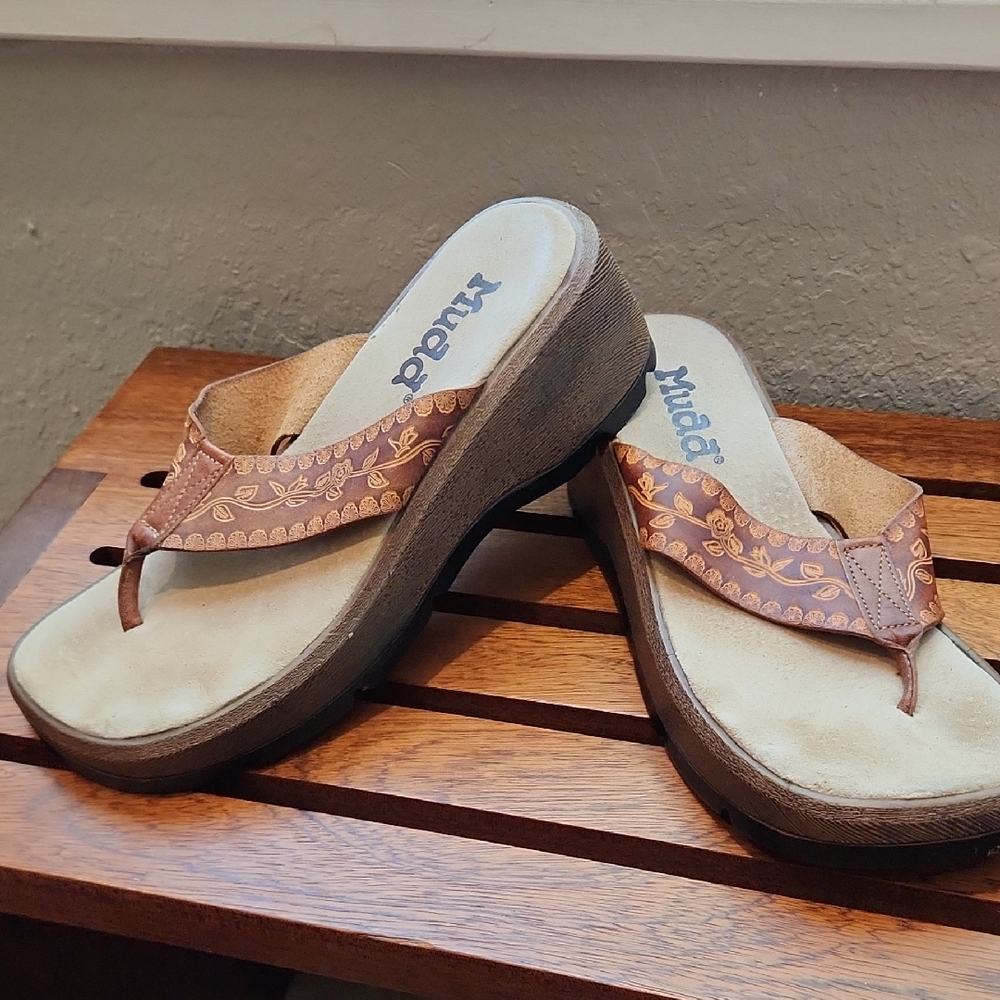 Vintage Mudd Platform Thong Flip Flops